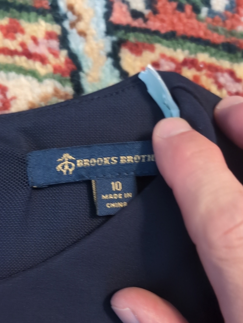 Brooks Brothers Dark Navy Short-Sleeve Midi Sheath Dress - Picture 2 of 7